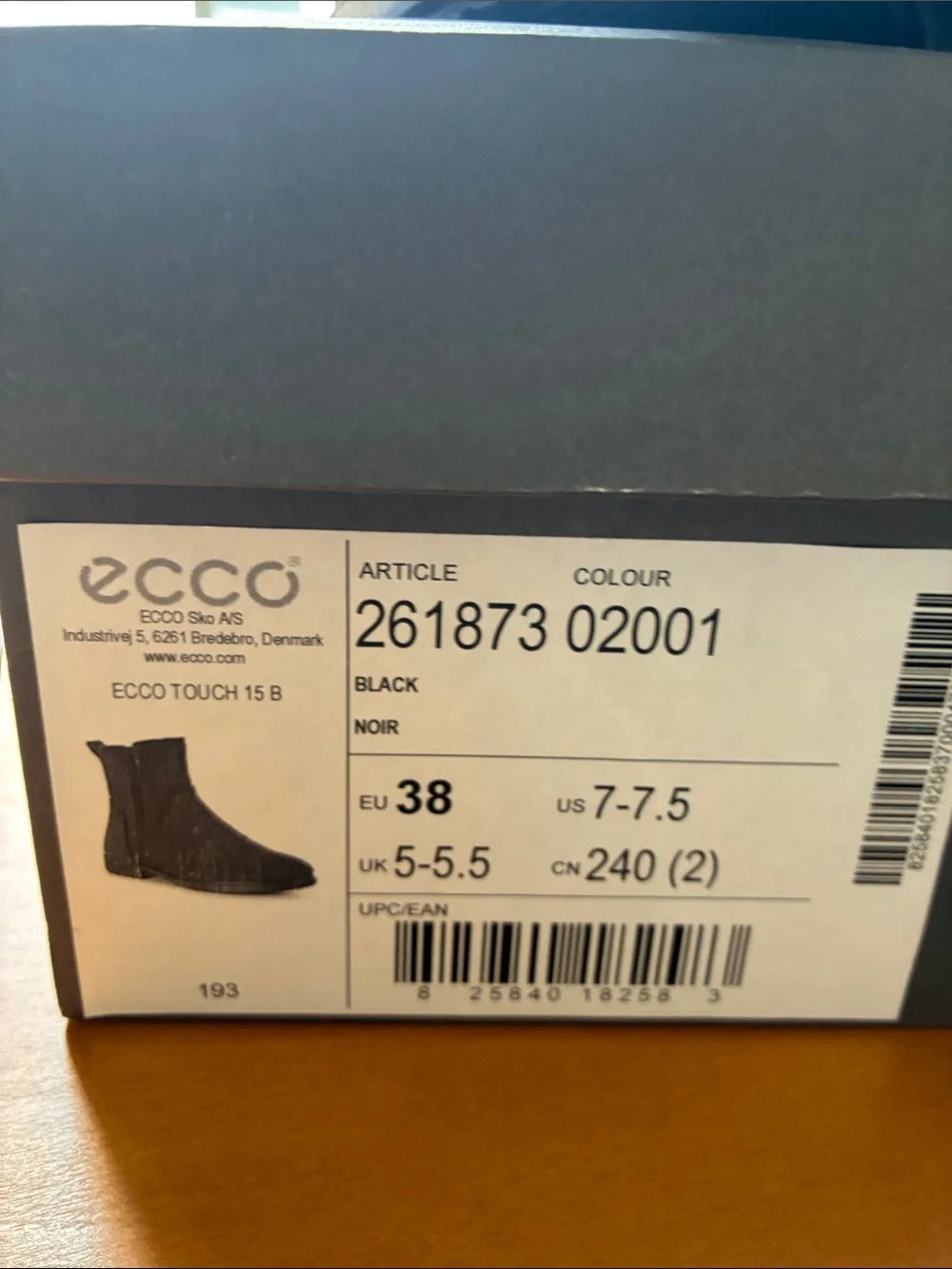 Ecco Touch Black Suede Ankle Boot